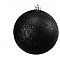 EUROPALMS Deco Ball Dekoracyjne kule, bombki 10cm, black, brokat 4szt