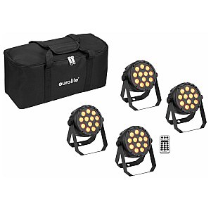 EUROLITE Set 4x LED PARty Spot Silent RGB/WW Zestaw reflektorów z torbą 1/5