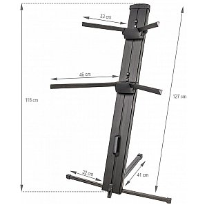 V-TONE DELUXE K2 statyw klawiszowy podwójny regulowany 1/8