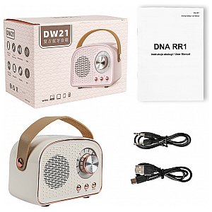 DNA RR1 bezprzewodowy głośnik Bluetooth USB MP3 AUX beżowy retro 1/9